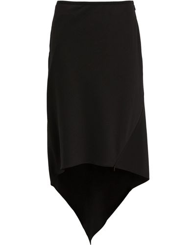Helmut Lang Virgin Wool Midi Skirt - Black