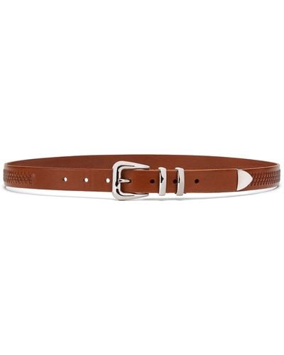 Brunello Cucinelli Calfskin Braided Belt - Brown