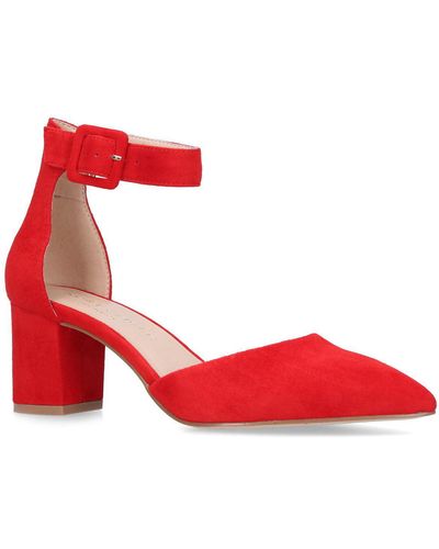 Kurt Geiger Burlington Block Heel Court Shoes - Red