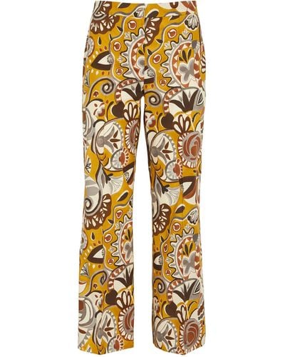 Max Mara Printed Pants - Yellow