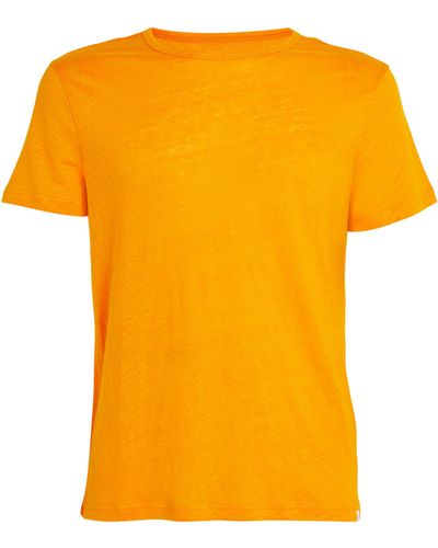 Derek Rose Linen Jordan T-shirt - Yellow