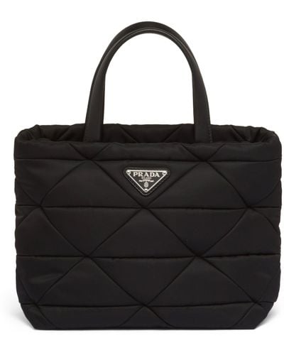 Prada Re-nylon Quilted Tote Bag - Black