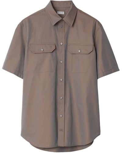 Burberry Short-sleeve Ekd Shirt - Grey