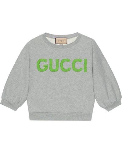 Gucci Cropped Logo Sweatshirt - Grey