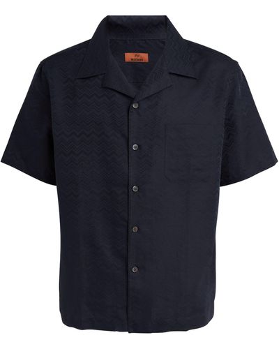 Missoni Cotton-linen Zigzag Shirt - Blue