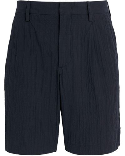 NN07 Cotton-blend Seersucker Shorts - Blue