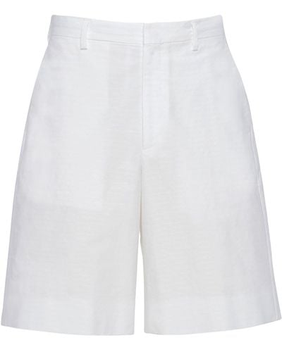Prada Cotton Poplin Shorts - White