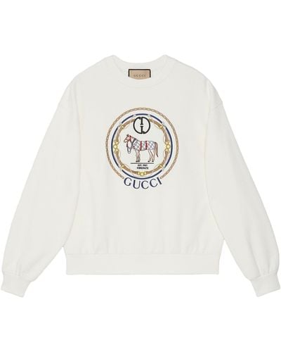 Gucci Cotton Embroidered Sweatshirt - White
