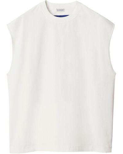 Burberry Cotton Ekd Sleeveless T-shirt - White