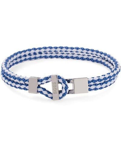 BOSS Double-wrap Woven Cuff Bracelet - Blue