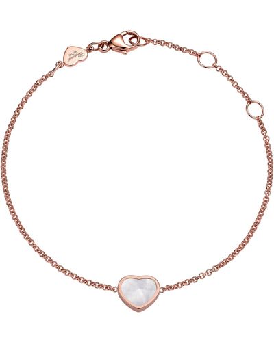 Chopard Rose Gold And Mother-of-pearl My Happy Hearts Bracelet - Metallic