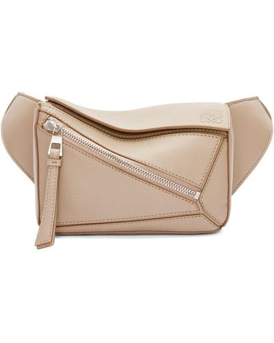 Loewe Mini Leather Puzzle Belt Bag - Natural