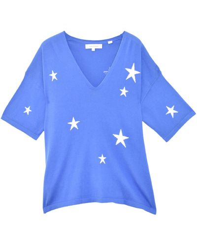 Chinti & Parker Cotton Star Print T-shirt - Blue