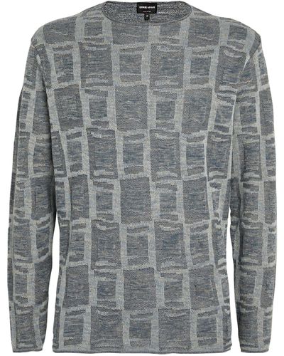 Giorgio Armani Linen-wool Blend Jumper - Grey