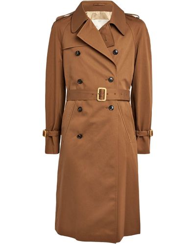 Giuliva Heritage Cotton-cashmere Double-breasted Trench Coat - Brown