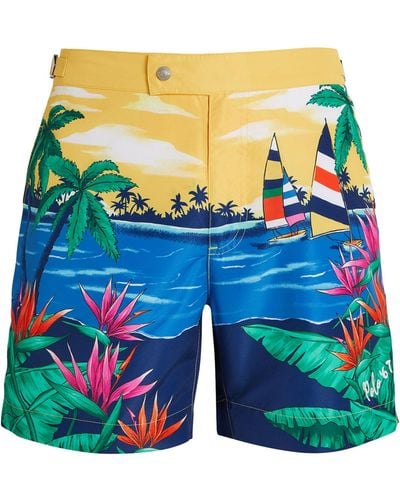 Polo Ralph Lauren Printed Monaco Swim Shorts - Blue