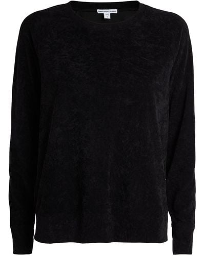 James Perse Velvet Sweatshirt - Black