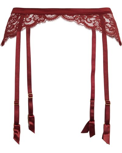 Coco De Mer Seraphine Brazilian Suspender Belt - Red