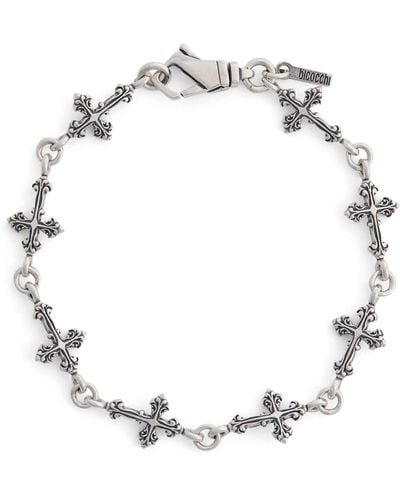 Emanuele Bicocchi Sterling Silver Avelli Cross Bracelet - Metallic