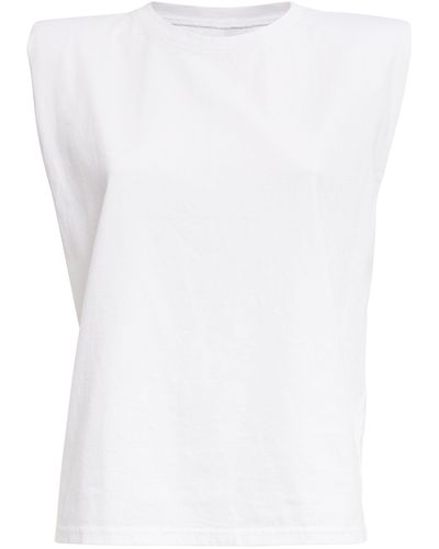 Alo Yoga Cotton Headliner Sleeveless T-shirt - White