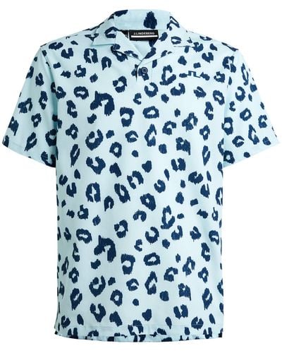 J.Lindeberg Leopard Print Short-sleeve Shirt - Blue