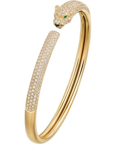 Cartier Yellow Gold, Diamond And Emerald Panthère De Bracelet - Metallic