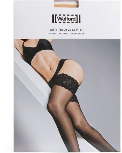 Wolford Satin Touch 20 Stay Up Thigh Highs - Grey