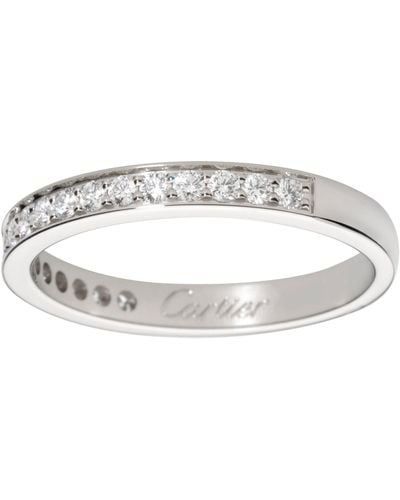 Cartier Platinum And Diamond 1985 Wedding Ring - Metallic