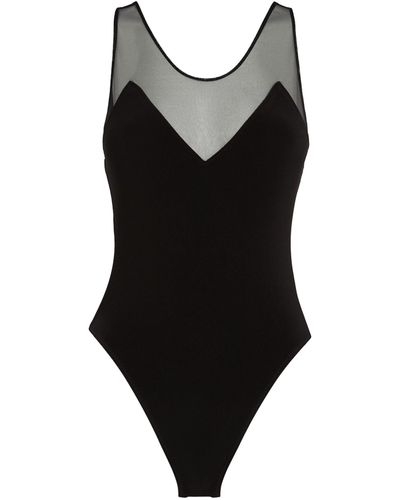 Norma Kamali Mesh-panel Swimsuit - Black