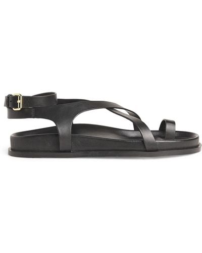 A.Emery Leather Carter Sandals - Black