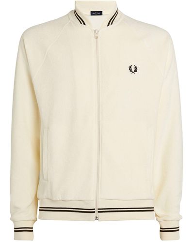 Fred Perry Towelling Bomber Jacket - White