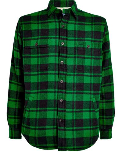 Polo Ralph Lauren Wool-blend Fleece-lined Overshirt - Green