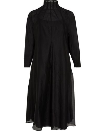 Marina Rinaldi Cotton-silk Maxi Dress - Black