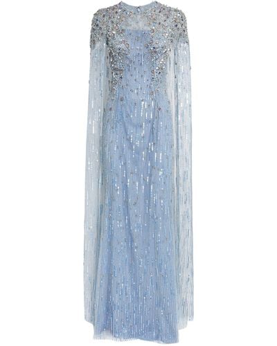 Jenny Packham Embellished Atlantis Gown - Blue