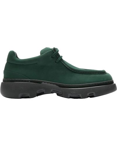 Burberry Suede Moc-toe Shoes - Green