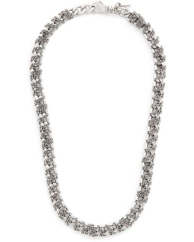 Emanuele Bicocchi Sterling Silver Roped Chain Necklace - Metallic
