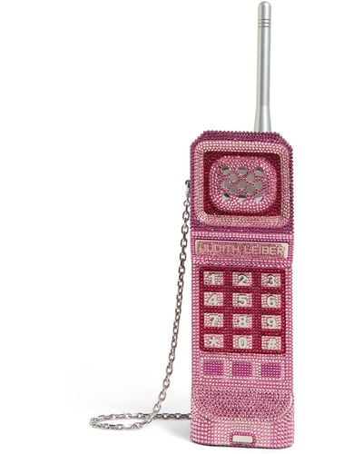 Judith Leiber Brick Phone Text Me Clutch Bag - Pink