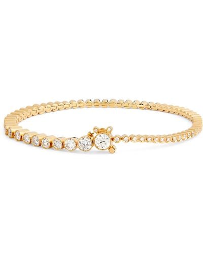 Sophie Bille Brahe Yellow Gold And Diamond Graduated Tennis Bracelet - Natural