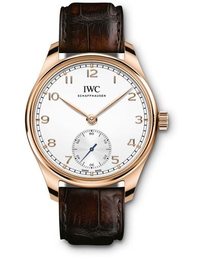 IWC Schaffhausen Rose Gold Portugieser Automatic Watch 40mm - Metallic