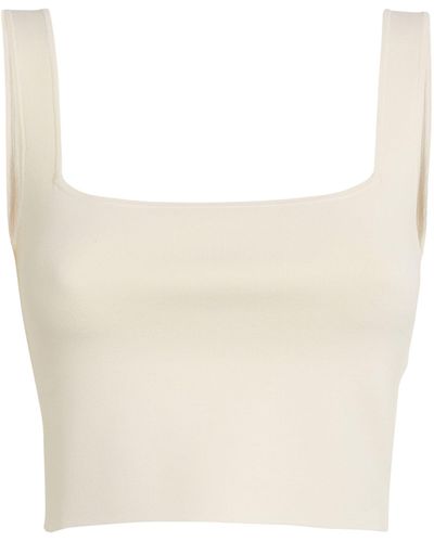 Weekend by Maxmara Knitted Square-neck Tank Top - White