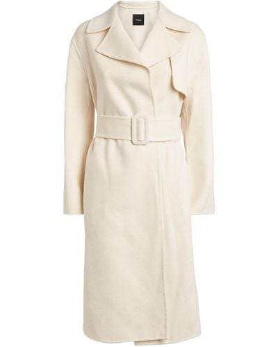 Theory Wool Wrap Trench Coat - Natural