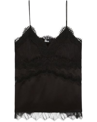 The Kooples Lace-detail Cami Top - Black