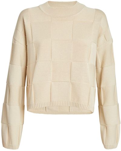 JOSEPH Vichy Textured Sweater - Natural