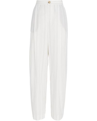 Vince Striped Casual Trousers - White