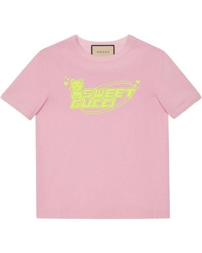 Gucci Graphic Print T-shirt - Pink