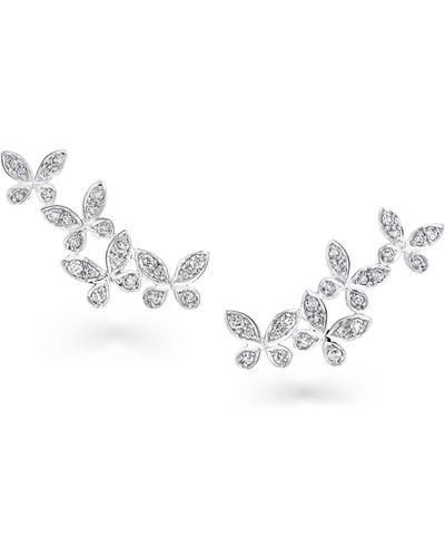 Graff Small White Gold And Diamond Butterfly Earrings
