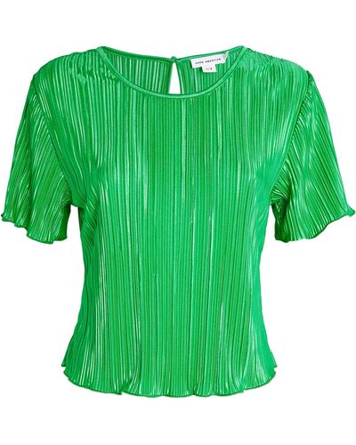 GOOD AMERICAN Pleated T-shirt - Green