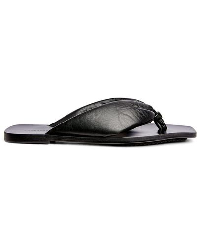 AllSaints Leather Knotted Loop Sandals - Black