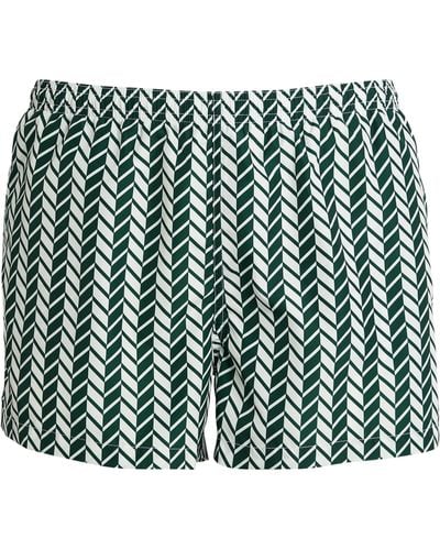 Ron Dorff Herringbone Print Swim Shorts - Green