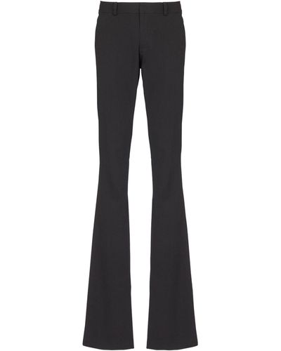 Balmain Virgin Wool Bootcut Trousers - Black